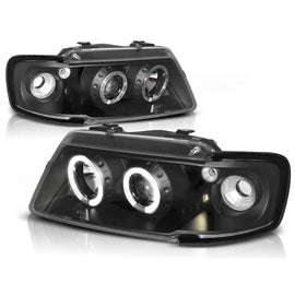 Fari anteriori Angel Eyes nero compatibile AUDI A3 8L 08.96-08.00