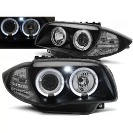 Fari anteriori Angel Eyes nero compatibile BMW 1 E87/E81/82/88 04-11