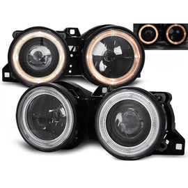 Fari anteriori Angel Eyes nero compatibile BMW E30 11.82-06.94