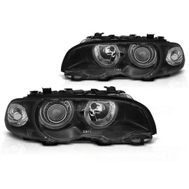 Fari anteriori Angel Eyes nero compatibile BMW E46 04.99-03 COUPE CABRIO