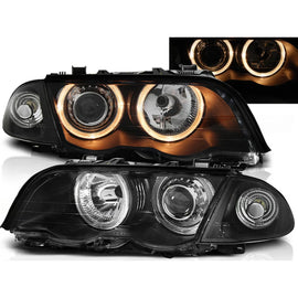 Fari anteriori Angel Eyes nero compatibile BMW E46 05.98-08.01 S/T