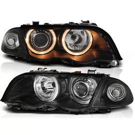 Fari anteriori Angel Eyes nero compatibile BMW E46 05.98-08.01 S/T