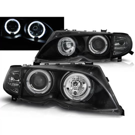 Fari anteriori Angel Eyes nero compatibile BMW E46 09.01-03.05