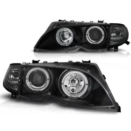 Fari anteriori Angel Eyes nero compatibile BMW E46 09.01-03.05