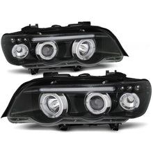 Carica l'immagine nel visualizzatore di Gallery, Fari anteriori Angel Eyes nero compatibile BMW X5 E53 09.99-10.03