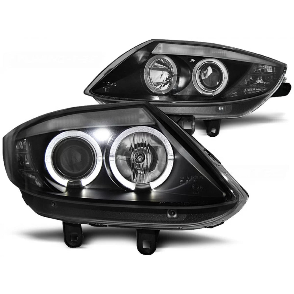 Fari anteriori Angel Eyes nero compatibile BMW Z4 E85 E86 02-08