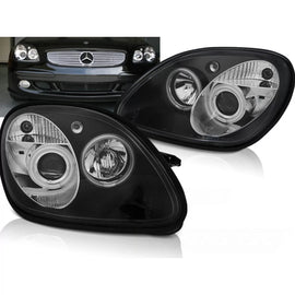 Fari anteriori Angel Eyes nero compatibile MERCEDES R170 SLK 04.96-04