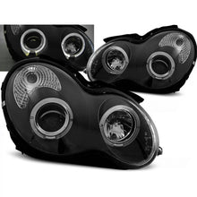 Fari anteriori Angel Eyes nero compatibile MERCEDES W203 C-Classe 07.00-03.04