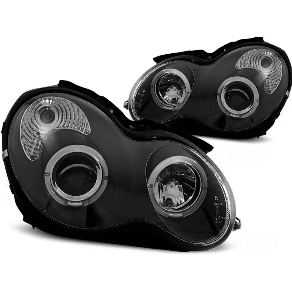 Fari anteriori Angel Eyes nero compatibile MERCEDES W203 C-Classe 07.00-03.04