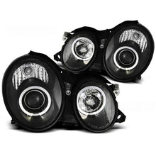 Fari anteriori Angel Eyes nero compatibile MERCEDES W208 CLK 03.97-04.02