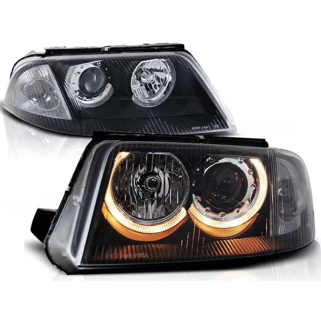 Fari anteriori Angel Eyes nero compatibile VW PASSAT 3BG B5 FL 09.00-03.05