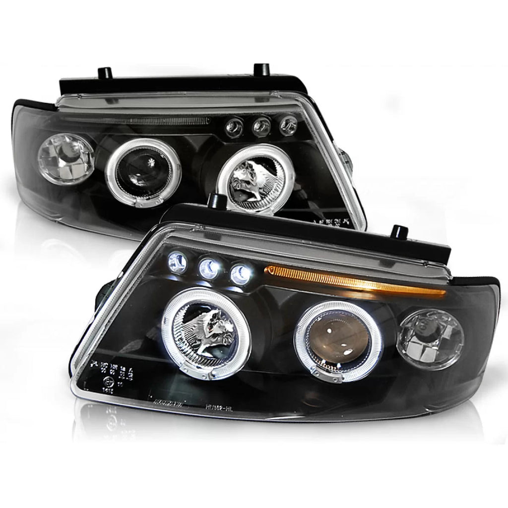 Fari anteriori Angel Eyes nero compatibile VW PASSAT B5 3B 11.96-08.00
