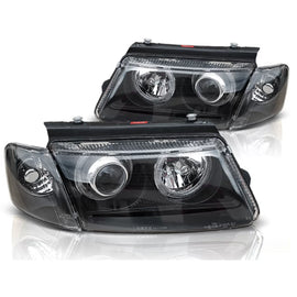 Fari anteriori Angel Eyes nero compatibile VW PASSAT B5 3B 11.96-08.00
