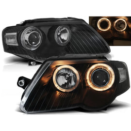 Fari anteriori Angel Eyes nero compatibile VW PASSAT B6 3C 03.05-10