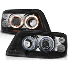 Carica l'immagine nel visualizzatore di Gallery, Fari anteriori Angel Eyes nero compatibile VW T5 04.03-08.09
