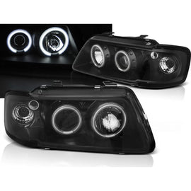 Fari anteriori Angel Eyes CCFL nero compatibile AUDI A3 8L 08.96-08.00