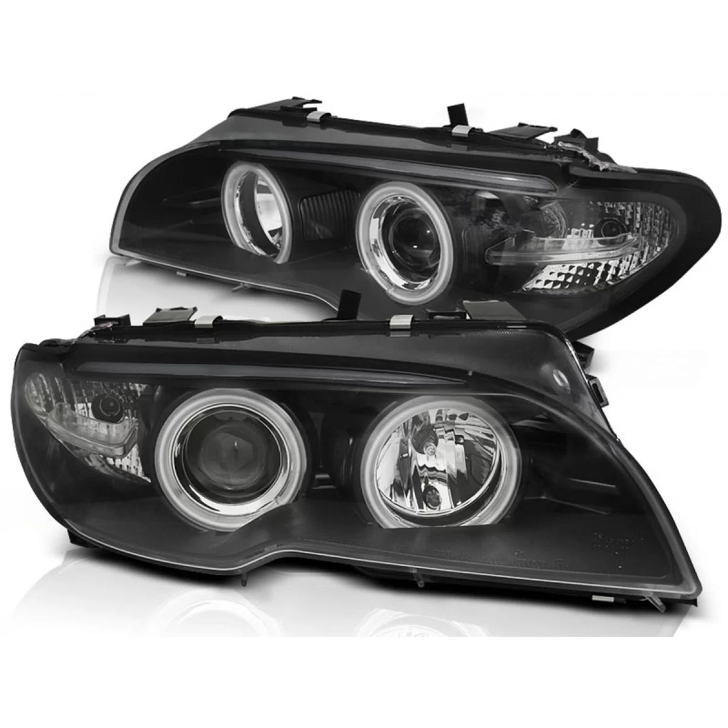 Fari anteriori Angel Eyes CCFL nero compatibile BMW E46 04.03-06 COUPE CABRIO
