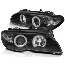 Fari anteriori Angel Eyes CCFL nero compatibile BMW E46 04.03-06 COUPE CABRIO