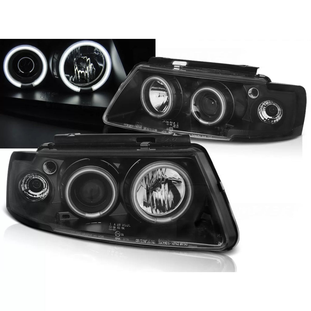 Fari anteriori Angel Eyes CCFL nero compatibile VW PASSAT B5 3B 96-08.00
