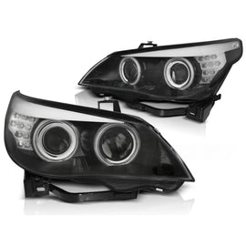 Fari anteriori Angel Eyes CCFL nero LED freccia compatibile BMW E60/E61 03-07
