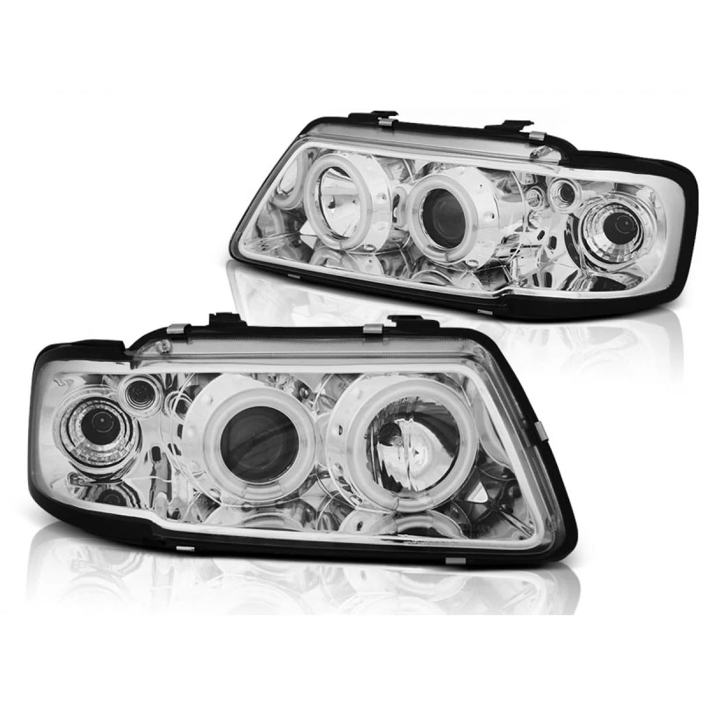 Fari anteriori Angel Eyes CCFL cromato compatibile AUDI A3 8L 08.96-08.00