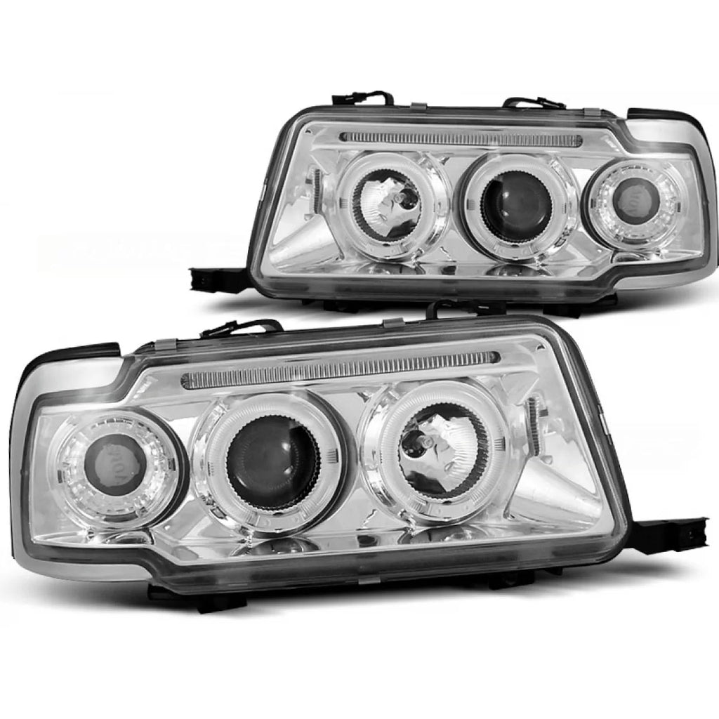 Fari anteriori Angel Eyes cromato compatibile AUDI 80 B4 09.91-04.96