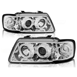 Fari anteriori Angel Eyes cromato compatibile AUDI A3 8L 08.96-08.00