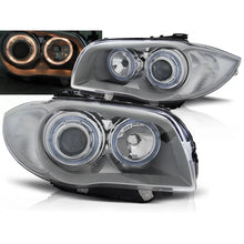Carica l'immagine nel visualizzatore di Gallery, Fari anteriori Angel Eyes cromato compatibile BMW 1 E87/E81/82/88 04-11