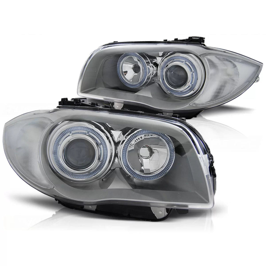 Fari anteriori Angel Eyes cromato compatibile BMW 1 E87/E81/82/88 04-11
