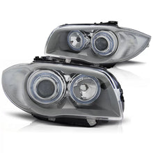 Carica l'immagine nel visualizzatore di Gallery, Fari anteriori Angel Eyes cromato compatibile BMW 1 E87/E81/82/88 04-11
