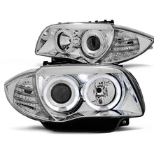 Carica l'immagine nel visualizzatore di Gallery, Fari anteriori Angel Eyes cromato compatibile BMW 1 E87/E81/82/88 04-11