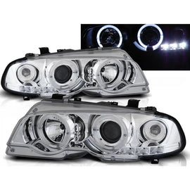 Fari anteriori Angel Eyes cromato compatibile BMW E46 04.99-03.03 COUPE