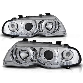 Fari anteriori Angel Eyes cromato compatibile BMW E46 04.99-03.03 COUPE