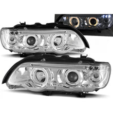 Carica l'immagine nel visualizzatore di Gallery, Fari anteriori Angel Eyes cromato compatibile BMW X5 E53 09.99-10.03