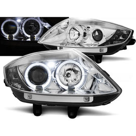 Fari anteriori Angel Eyes cromato compatibile BMW Z4 E85 E86 02-08
