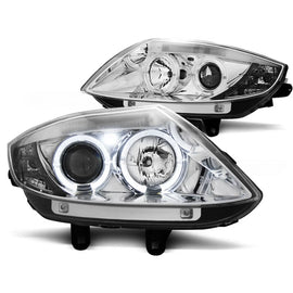 Fari anteriori Angel Eyes cromato compatibile BMW Z4 E85 E86 02-08