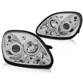 Fari anteriori Angel Eyes cromato compatibile MERCEDES R170 SLK 04.96-04