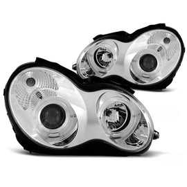 Fari anteriori Angel Eyes cromato compatibile MERCEDES W203 C-Classe 07.00-03.04