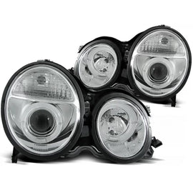 Fari anteriori Angel Eyes cromato compatibile MERCEDES W210 E-Classe 06.99-02