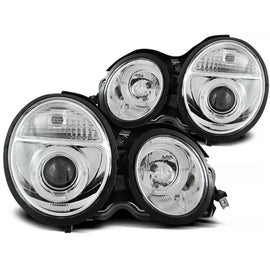 Fari anteriori Angel Eyes cromato compatibile MERCEDES W210 E-Classe 95-05.99