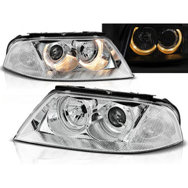 Fari anteriori Angel Eyes cromato compatibile VW PASSAT 3BG B5 FL 09.00-03.05