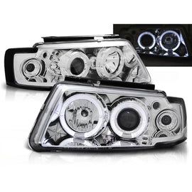 Fari anteriori Angel Eyes cromato compatibile VW PASSAT B5 3B 11.96-08.00