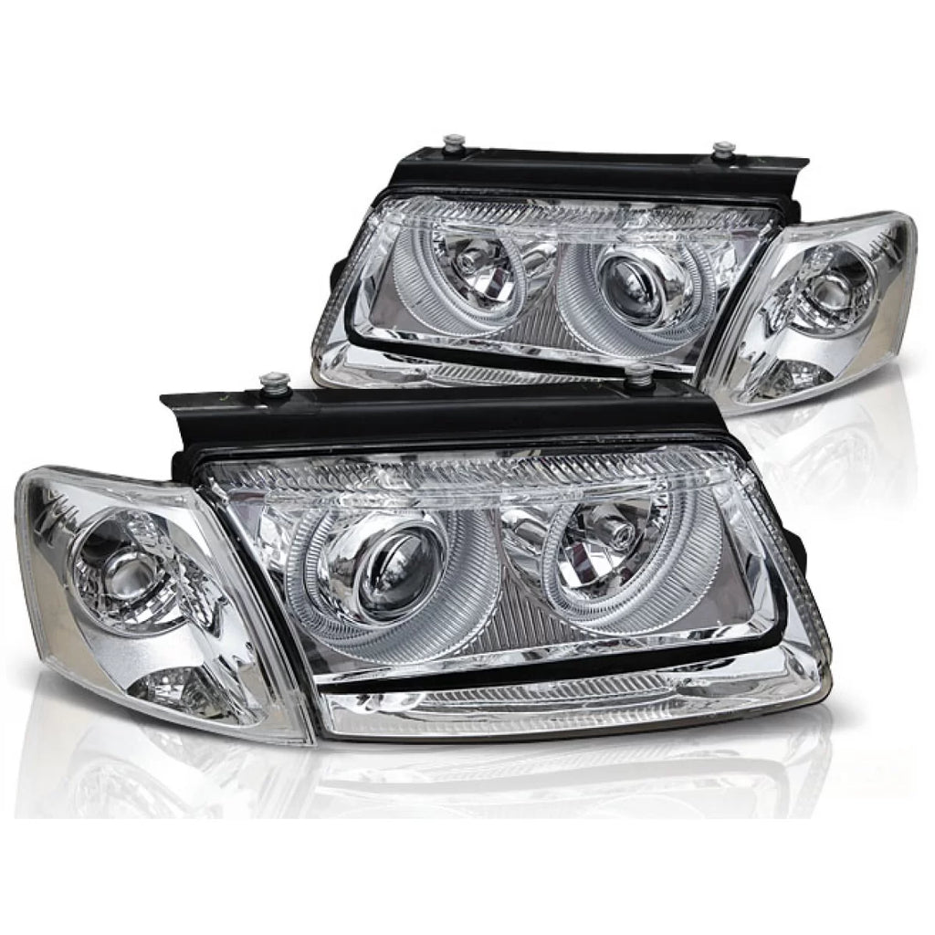Fari anteriori Angel Eyes cromato compatibile VW PASSAT B5 3B 11.96-08.00