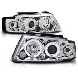 Fari anteriori Angel Eyes cromato compatibile VW PASSAT B5 3B 11.96-08.00
