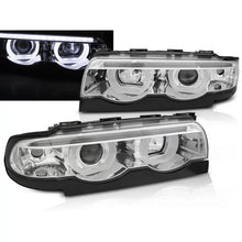 Carica l'immagine nel visualizzatore di Gallery, Fari anteriori Angel Eyes LED 3D cromato compatibile BMW E38 94-01