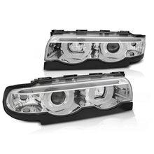 Carica l'immagine nel visualizzatore di Gallery, Fari anteriori Angel Eyes LED 3D cromato compatibile BMW E38 94-01