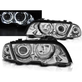 Fari anteriori Angel Eyes LED cromato compatibile BMW E46 05.98-08.01 S/T