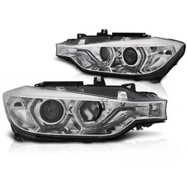 Fari anteriori Angel Eyes LED DRL cromato compatibile BMW F30/F31 LCI 15-18