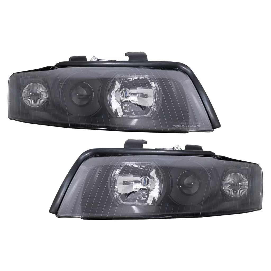 Fari anteriori per Audi A4 B6 (2000-2004) RHD o LHD nero