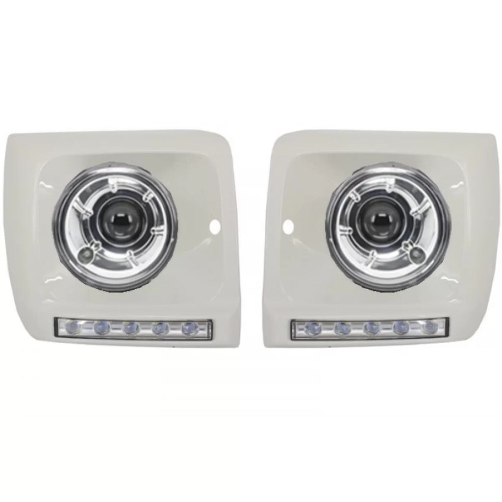 Fari anteriori Bi-xenon stile con coperture bianco LED DRL per Mercedes Classe G W463 (1989-2012) G65 design